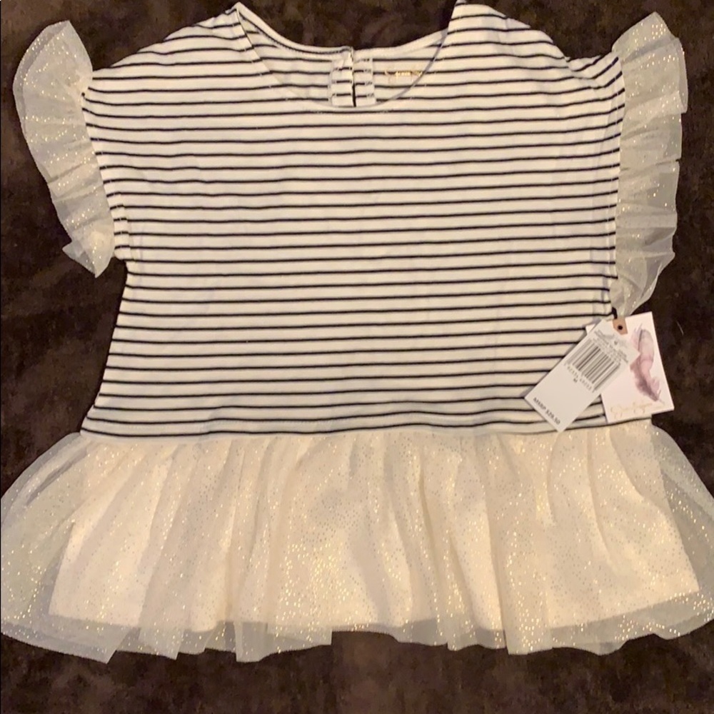 NWT Jessica Simpson Girls Striped Top - Size M
